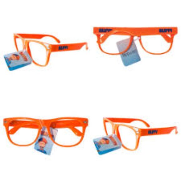 Blippi logo Orange Lensless Nerd Glasses - Picture 1 of 4